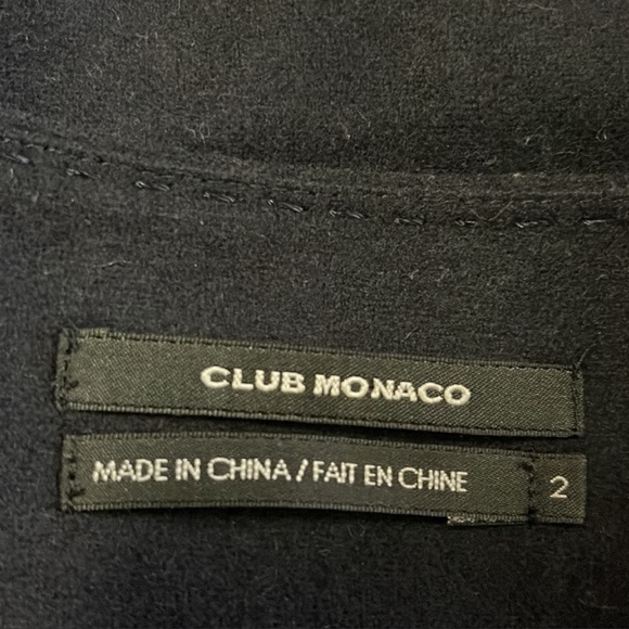 Club Monaco Navy Blue Wool Zipper Dress 2 - Picture 7 of 8